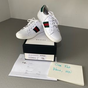 Youth Size 33 Gucci Ace Tennis Shoe